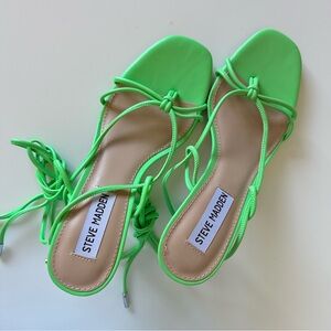 Steve Madden Green Strappy Sandals 6M